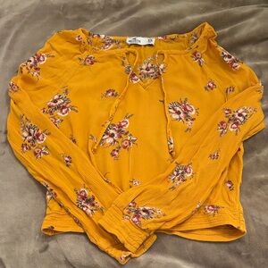 Hollister Yellow Floral Blouse